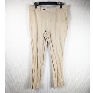 Charles Tyrwhitt 35x32 Linen Cotton Pants Men Classic Fit Beige Casual Trousers